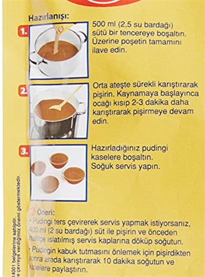 Dr. Oetker Puding Çikolatalı Fındık Aromalı 102 Gr 3lü paket