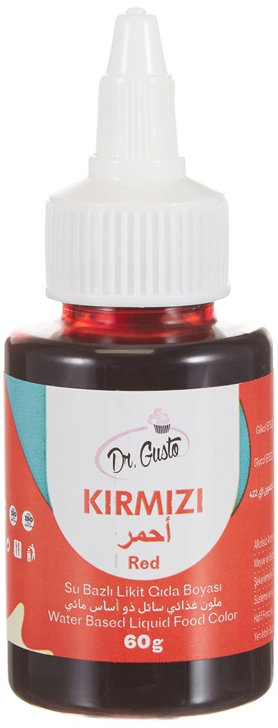 Dr.Gusto Su Bazlı Likit Gıda Boyası 60 Gr Kırmızı