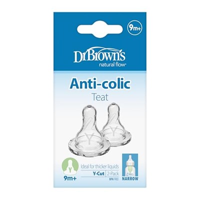 Dr. Browns Y Kesim Dar Ağız Silikon Biberon Emziği, İkili Paket