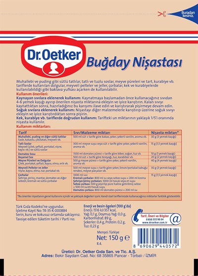 Dr. Oetker Buğday Nişastası 150 Gr