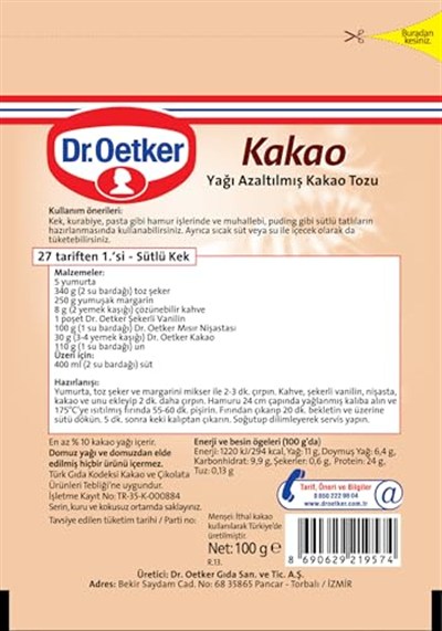 Dr. Oetker 100 gr Kakao