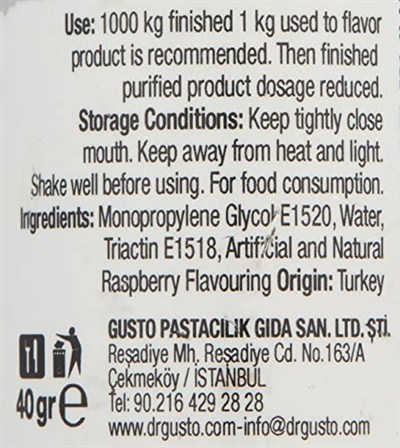 Dr.Gusto Aroma Verici Frambuaz 40 Gr