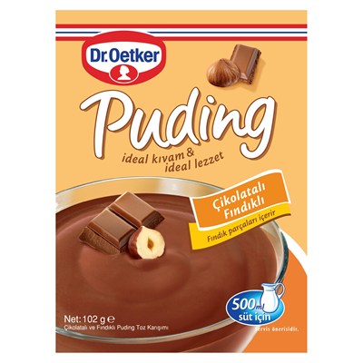 Dr. Oetker Puding Çikolatalı Fındık Aromalı 102 Gr