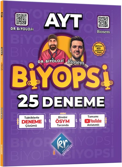 Dr. Biyoloji & Biosem 2023 AYT Biyopsi 25 Biyoloji Deneme KR Akademi