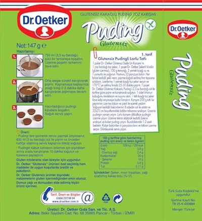 Dr. Oetker Glutensiz Puding Kakaolu 147 Gr