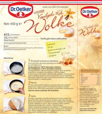 Dr. Oetker Wolke - Vanilyalı Kek 430 Gr