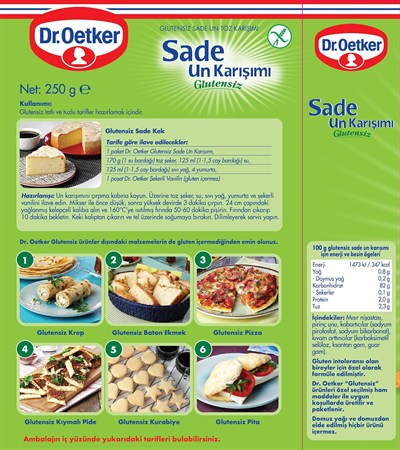 Dr. Oetker Glutensiz Sade Un Karışımı 250 Gr