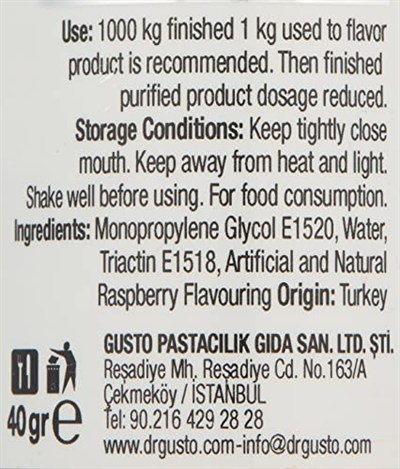 Dr.Gusto Aroma Verici 40 Gr Ahududu