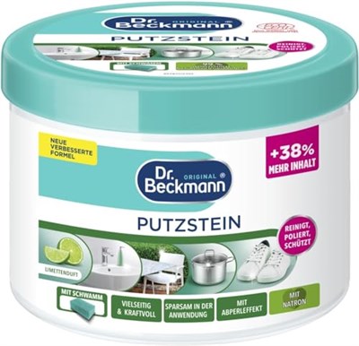 Dr. Beckmann Temizlik taşı | tüm ev için evrensel temizleyici | temizlik süngeri dahil | 550 g