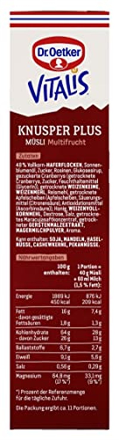 Dr. Oetker Vitalis Multi Meyveli Çıtır Müsli 450 Gr