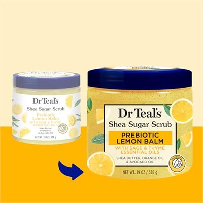 DR.Teals Prebiotic Lemon Balm Shea Sugar Scrub Vücut Peelingi 538GR