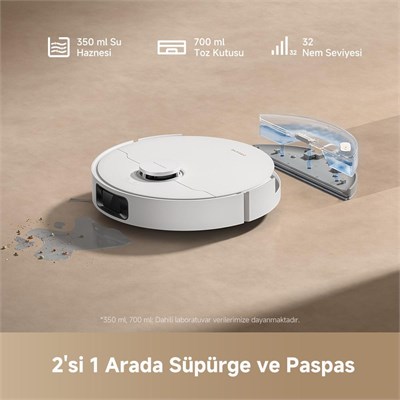 Dreame D20 Robot Süpürge Beyaz, 13.000pa Emiş Gücü