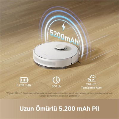 Dreame F10 Robot Süpürge Beyaz, 13.000pa Emiş Gücü