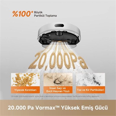 Dreame F20 Robot Süpürge Beyaz, 20.000pa Emiş Gücü