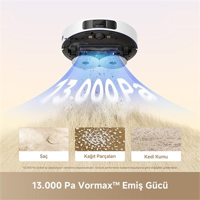 Dreame L40 Plus Robot Süpürge Beyaz, 13.000pa Emiş Gücü