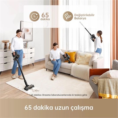 Dreame R10 Pro Dikey Süpürge, 65 Dakika Uzun Çalışma Süreli Dikey Süpürge, Hafif Ve Anti-tangle Özellikli, Sert Zemin