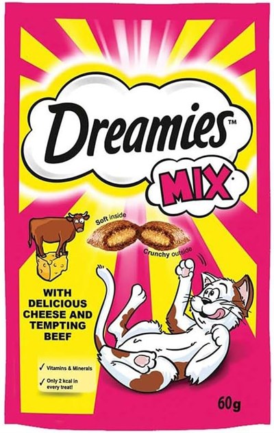 Dreamies Kuru Kedi Ödül Maması, Sığırlı ve Peynirli, 60 G