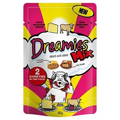 Dreamies Kuru Kedi Ödül Maması, Sığırlı ve Peynirli, 60 G