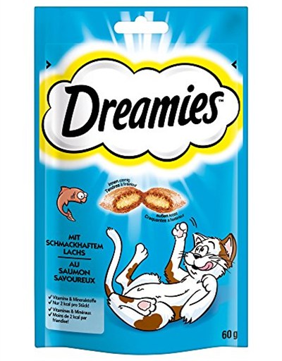 Dreamies Somonlu Kedi Ödül Maması 60 G x 6 Adet, 1 Kutu
