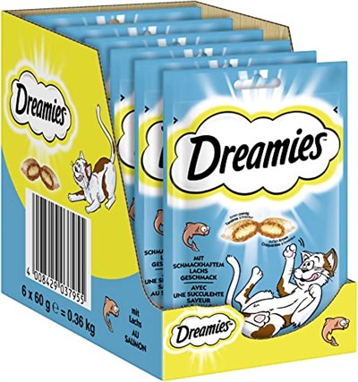 Dreamies Somonlu Kedi Ödül Maması 60 G x 6 Adet, 1 Kutu