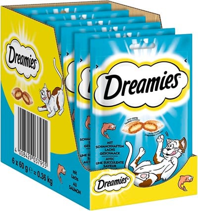 Dreamies Somonlu Kedi Ödül Maması 60 G x 6 Adet, 1 Kutu