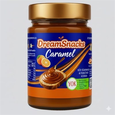 DreamSnacks Premium Portakallı Karamel,330 G Cam Kavanoz,Katkısız,Doğal Taze Süt Ürünleri ile hazırlanmış,Glutensiz,Ekmek Üzeri&Waffle& Krep&Dondurma&Tüm Tatlılar