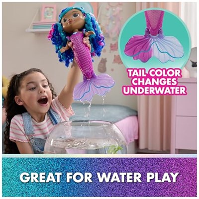 DreamWorks GABBYS Dollhouse Film, Sing & Shine Mermaid Gabby, Işıklar ve Sesler ile Su Geçirmez Deniz Kızı Bebek, 3 Yaş ve Üzeri Kız ve Erkek Çocuk Oyuncakları