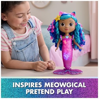 DreamWorks GABBYS Dollhouse Film, Sing & Shine Mermaid Gabby, Işıklar ve Sesler ile Su Geçirmez Deniz Kızı Bebek, 3 Yaş ve Üzeri Kız ve Erkek Çocuk Oyuncakları