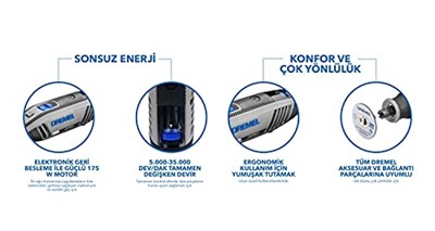 Dremel 4250 Çok Amaçlı El Motoru, 175 W, 35 Aksesuarlı