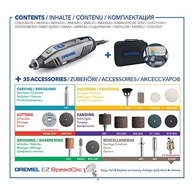 Dremel 4250 Çok Amaçlı El Motoru, 175 W, 35 Aksesuarlı