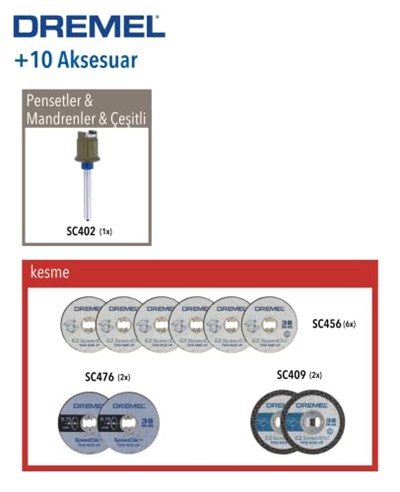 Dremel SC690 EZ SpeedClic Kesme Aksesuar Seti 11li