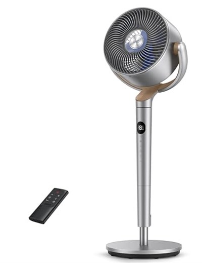 Dreo Yatak Odası için Ayaklı Fan, 8 Hız & 6 Mod, 23 dB Ultra Sessiz Motor, 120° Yatay/Dikey Salınım, 26m Rüzga Mesafesi, Zamanlayıcı & Uzaktan Kumanda, T - Seçenekler: 28D x 28G x 105.3Y santimetre...