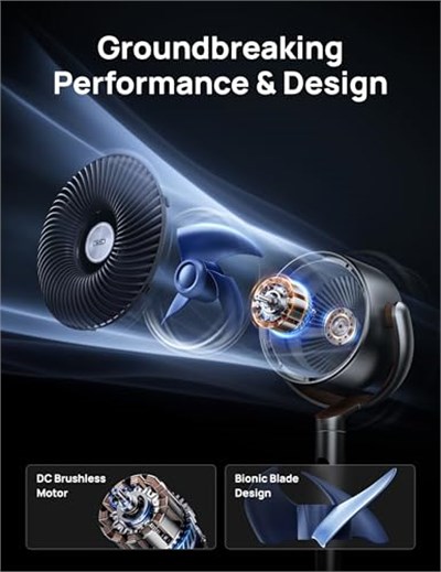 Dreo Yatak Odası için Ayaklı Fan, 8 Hız & 6 Mod, 23 dB Ultra Sessiz Motor, 120° Yatay/Dikey Salınım, 26m Rüzga Mesafesi, Zamanlayıcı & Uzaktan Kumanda, T - Seçenekler: 28D x 28G x 105.3Y santimetre...