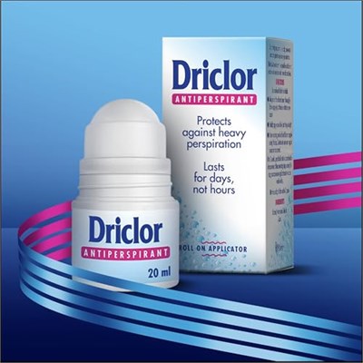 Driclor Roll-On Antiperspirant 20 ml Erkek Kadın İçin Terlemeye Karşı Etkili Pudrasız Formül
