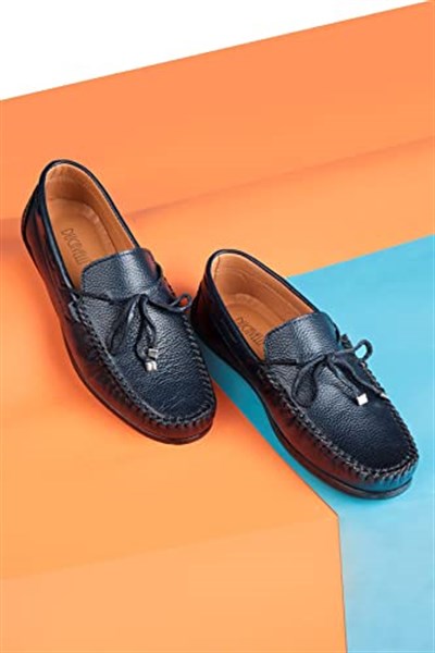 Ducavelli Borde Hakiki Deri Erkek Günlük Ayakkabı, Loafer Ayakkabı, Hafif Ayakkabı