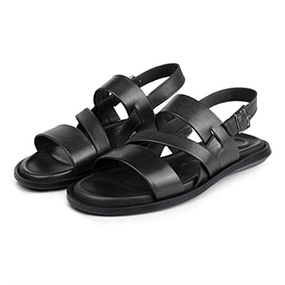 Ducavelli Roma Hakiki Deri Erkek Sandalet, Hakiki Deri Sandalet, Ortopedik Taban Sandalet, Hafif Deri Terlik