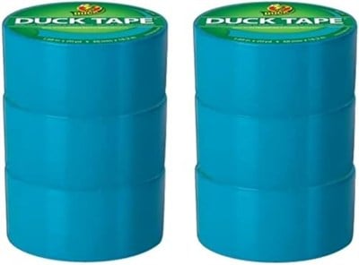Duck Marka 1311000_C Duck Renkli Koli Bandı, 6 Rulo, Elektrik Mavisi