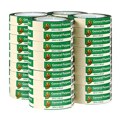Duck Marka 286655 Genel Amaçlı Maskeleme Bandı, 0,94 İnç x 60 Yard, Bej, Paket başına 36 Rulo