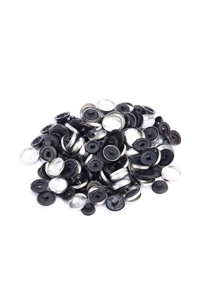 Düğme Kapsülü (100 Adet) 22 Boy Beyaz Arka