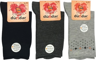 Dündar 12 Çift Karışık Renk Kadın Dikişsiz Modal Çorap Çok Renkli 36-40