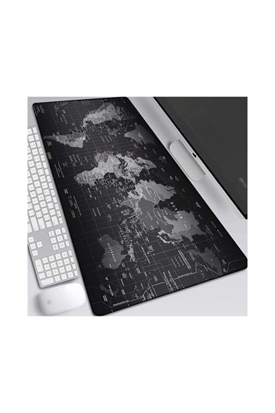 Dünya Haritalı 90x40 Cm Mouse Pad, Dünya Desenli Mouse Pad