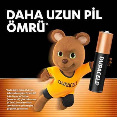 Duracell Basic AAA Alkalin Ince Kalem Pil (10Lu Paket) – 1,5V – Daha Uzun Ömürlü – Günlük Cihazlar Için Güvenilir Güç – Plastik Içermeyen Ambalaj - Mn2400