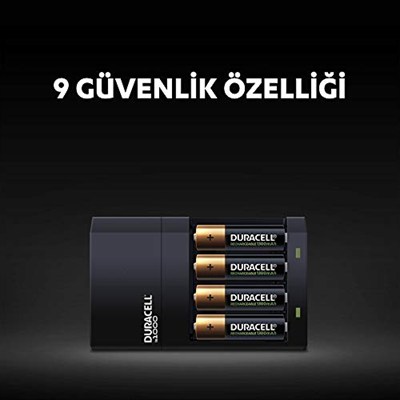 Duracell Cef 14 Pil Şarj Cihazı, 4 Saat (1 Adet) Ve Şarj Edilebilir AA Ve AAA Pil (2Şer Adet)