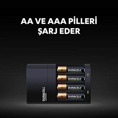 Duracell Cef 14 Pil Şarj Cihazı, 4 Saat (1 Adet) Ve Şarj Edilebilir AA Ve AAA Pil (2Şer Adet)