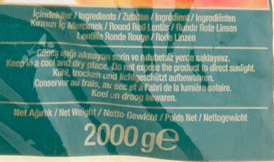 Duru Bakliyat Kırmızı Futbol Mercimek, 2kg