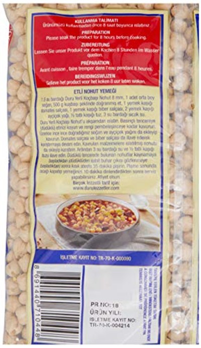 Duru Bakliyat Koçbaşı Nohut 8 Mm 1000 Gr
