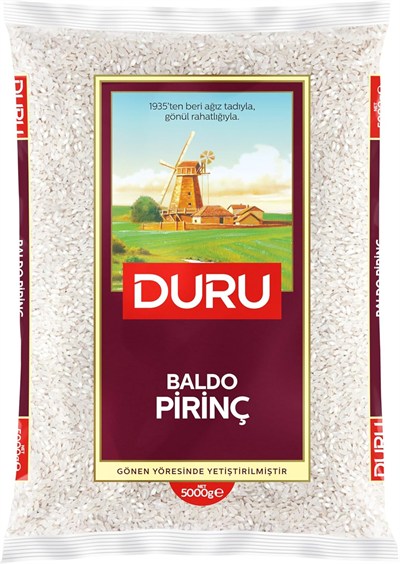 Duru Baldo Pirinç 5 Kg, İri Taneli, Pilavlık, Tane Tane ve Lezzetli