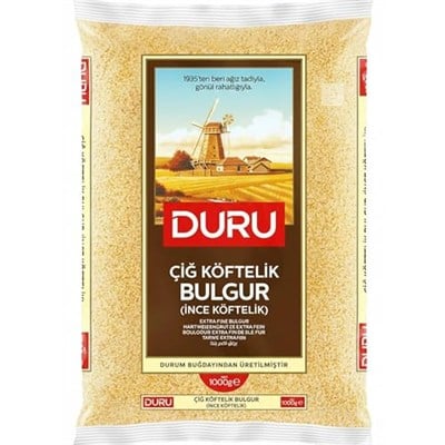 Duru Çiğ Köftelik Bulgur, 1 kg,%100 Doğal ve Sertifikalı, Yüksek Lif ve Protein İçerir, GDO İçermez, Pirinç Alternatifidir