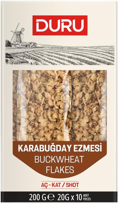 Duru Karabuğday Ezmesi Aç-Kat 200 g (10 Adet x 20 Gram) - Yüksek Lifli, Şeker İlavesiz ve Glutensiz Beslenmeye Uygun Pratik Kahvaltı
