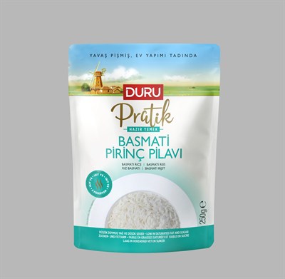 Duru Pratik Basmati Pirinç Pilavı 250g – Hazır Yemek – Zeytinyağlı ve Tereyağlı – Katkısız ve Koruyucusuz